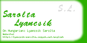 sarolta lyancsik business card